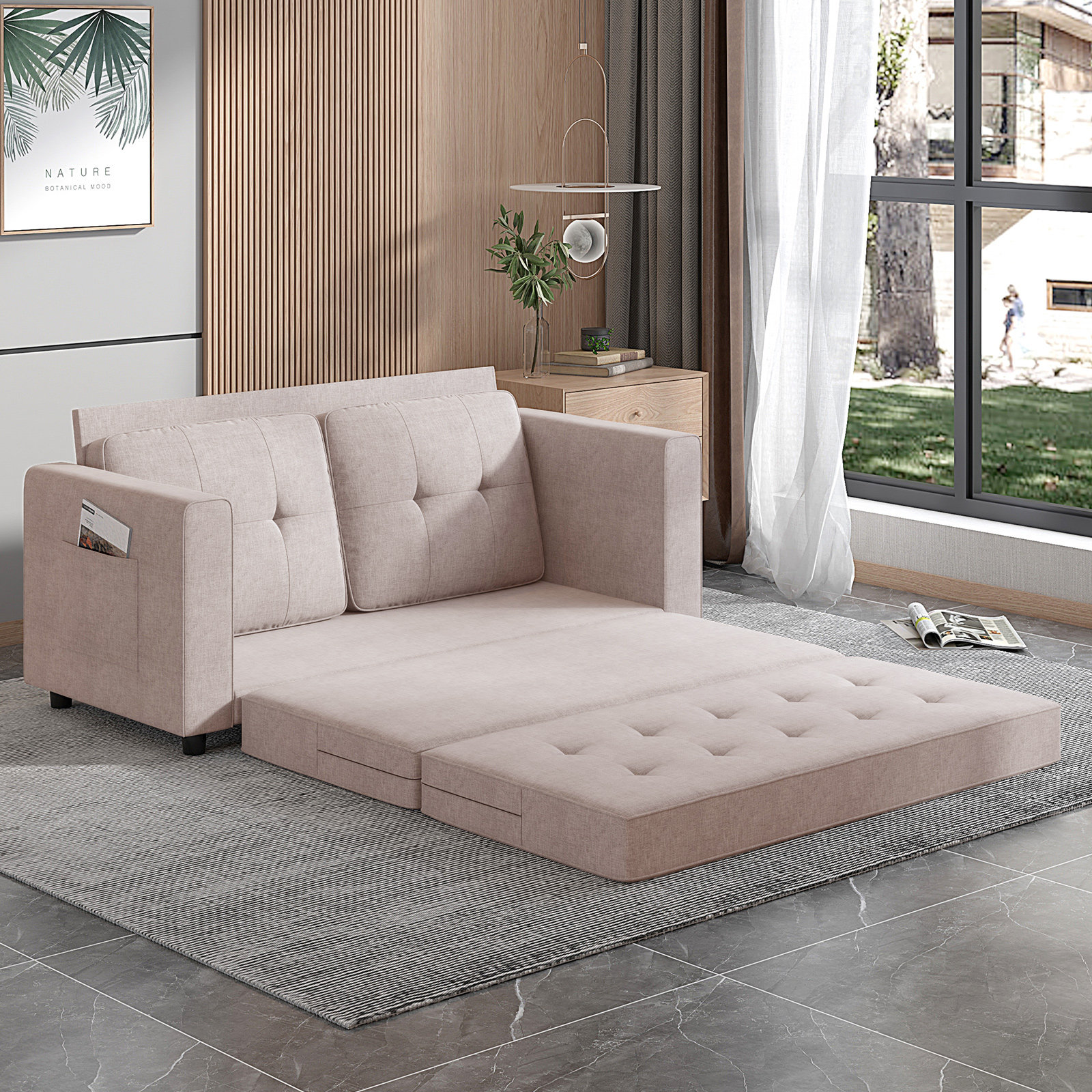 Ebern Designs Pull Out Sofa Bed, 3-in-1 Loveseat Sleeper Sofa Bed With ...